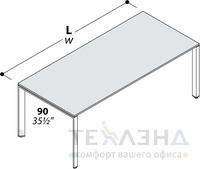 Офисный стол белый Стол письменный с опорами 