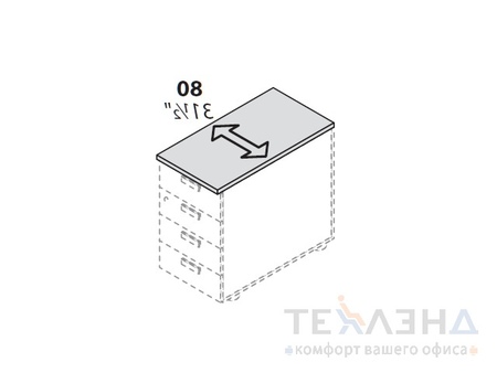 Топ для тумбы приставной 5th Element (ширина 42 см, глубина 80 см) арт.153872/ 152449