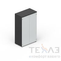 Orbis Шкаф для документов средний с дверцами из белого матового стекла