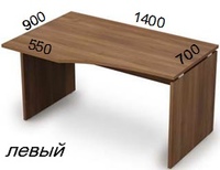 Офисный стол дуб Стол письменный эргономичный (ширина 1400 мм)