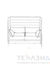 Диван двухместный с высокой спинкой Тесла
