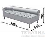 Мебель для комнаты переговоров эконом класса Диванная секция тройная с 1 подлокотником