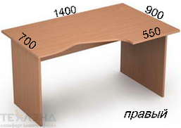 Стол письменный эргономичный Стиль (ширина 1400 мм, глубина 900 мм)