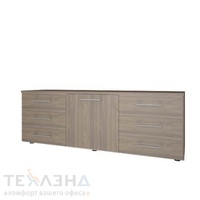 Офисная тумба Тумба модульная на 3 отделения с ящиками, полкой и дверью