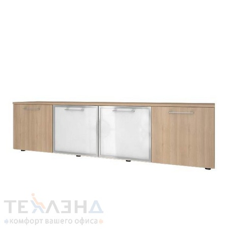 Тумба модульная на 4 отделения с деревянными и стеклянными дверьми Ялта арт. LT-S 4.5 в цвете Акация
