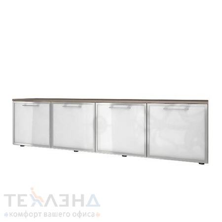 Тумба модульная на 4 отделения со стеклянными дверьми Ялта арт. LT-S 4.6 в цвете Вяз